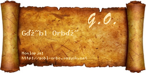 Göbl Orbó névjegykártya